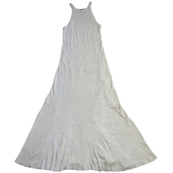 NWT Polo Ralph Lauren Waffle Knit Maxi in Heather Gray Thermal Tank Dress M - Picture 1 of 4